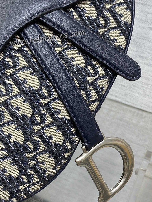 Dior专柜新款迪奥顶级原单老花蓝大号经典马鞍包 djfk1193